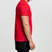 Tricou lung barbati insertie piele si fermoare urban rosu